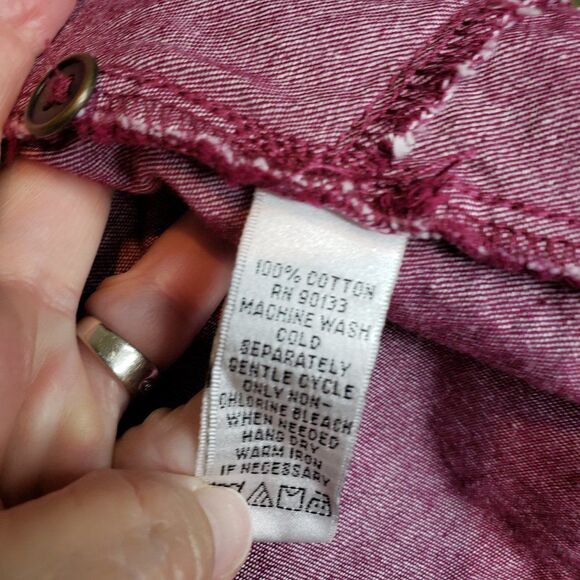 Vintage Pretty Joan Rivers Raspberry Pink Denim Jean Jacket womens 1X Shirt - Picture 10 of 10